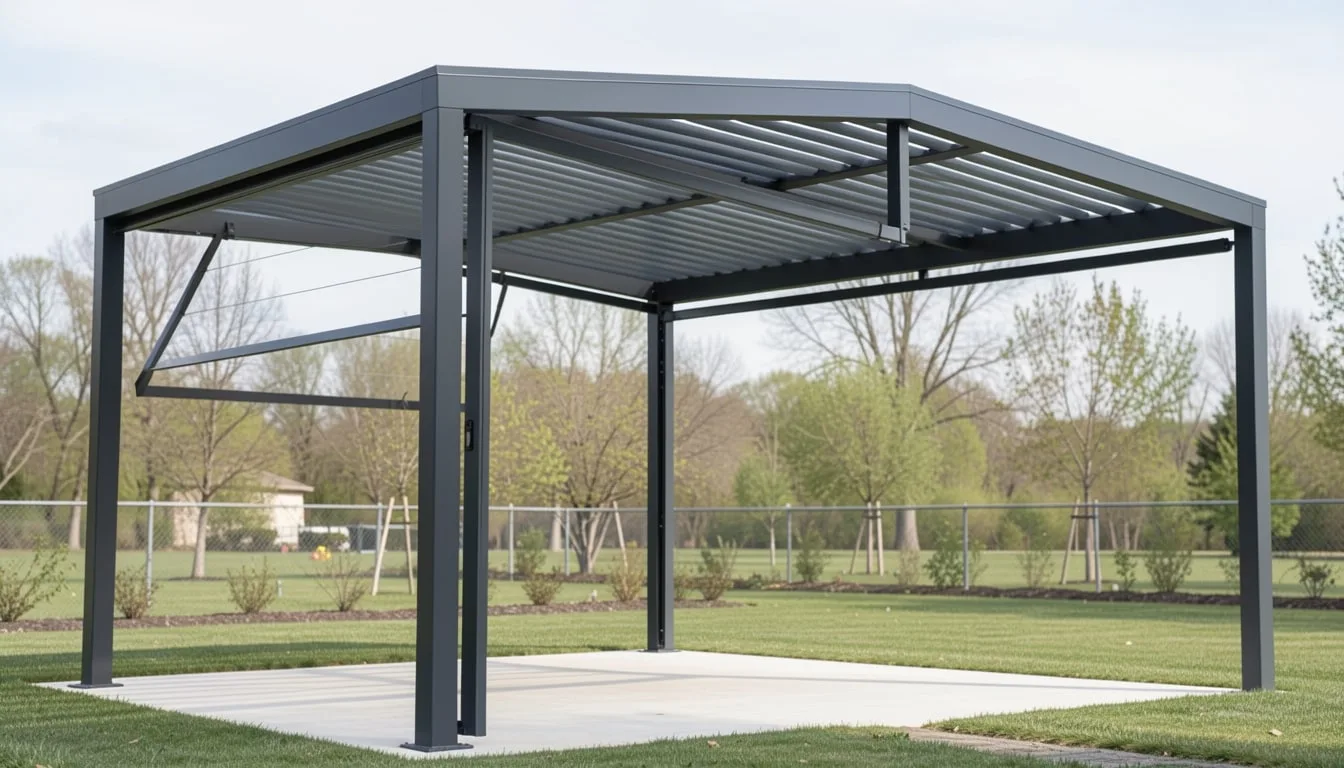 Pergola in alluminio, tetto scorrevole — colore Antracite
